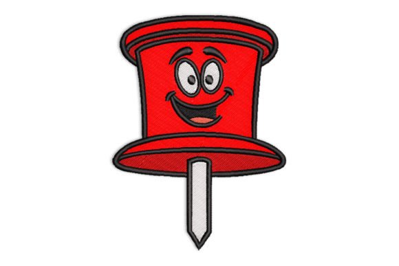 Push Pin Mascot: A Whimsical Design for Etsy & Small Shop Embroidery