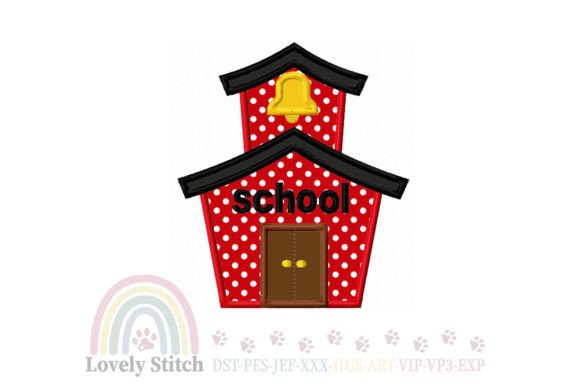 School House Embroidery Design: A Charming Brand Asset